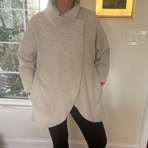 Elegant Women's Cowl Neck Sweater in Light Gray